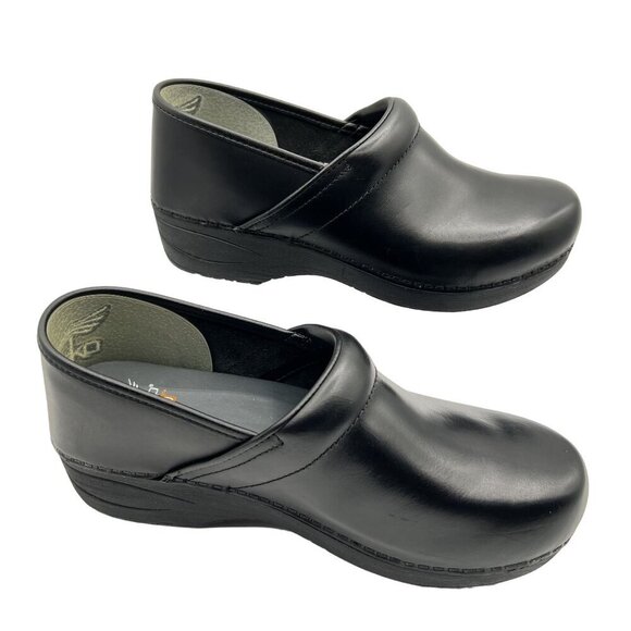 Dansko XP 2.0 8.5 Slip On Work Loafers Black Leather Platform Clog Dress Shoes - Picture 2 of 15